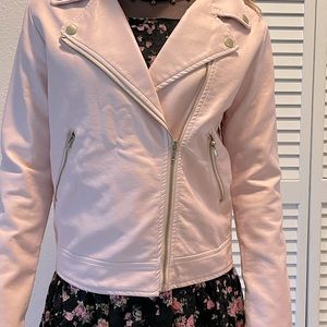 Light pink faux leather jacket